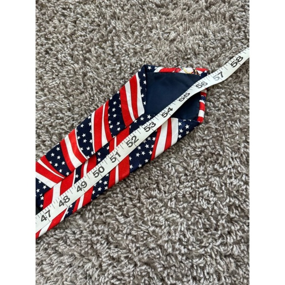 Dimoda hand made American flag baseball tie‎ aprox. 57 inches - Picture 5 of 5